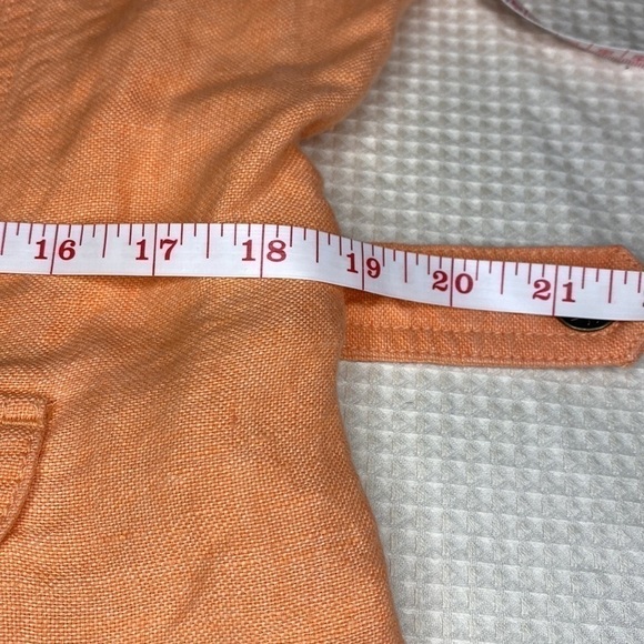 J.jill Linen Jacket Size Petite M - Peach Orange - Picture 9 of 14